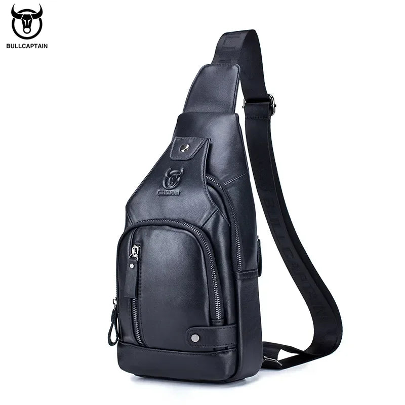 Bolsa masculina em couro genuíno BULLCAPTAIN