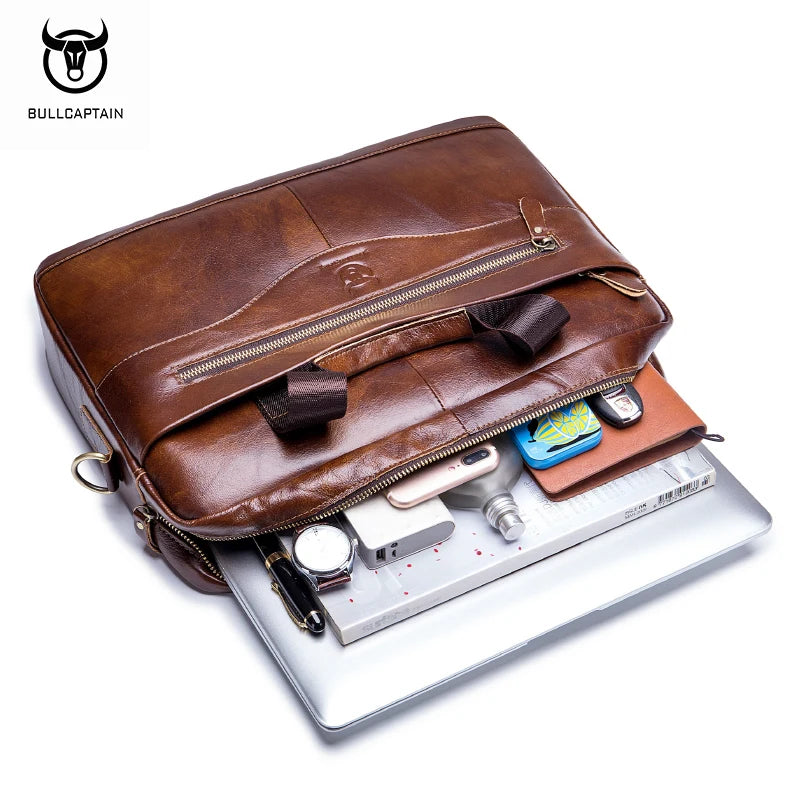 Bolsa em couro genuíno BULLCAPTAIN