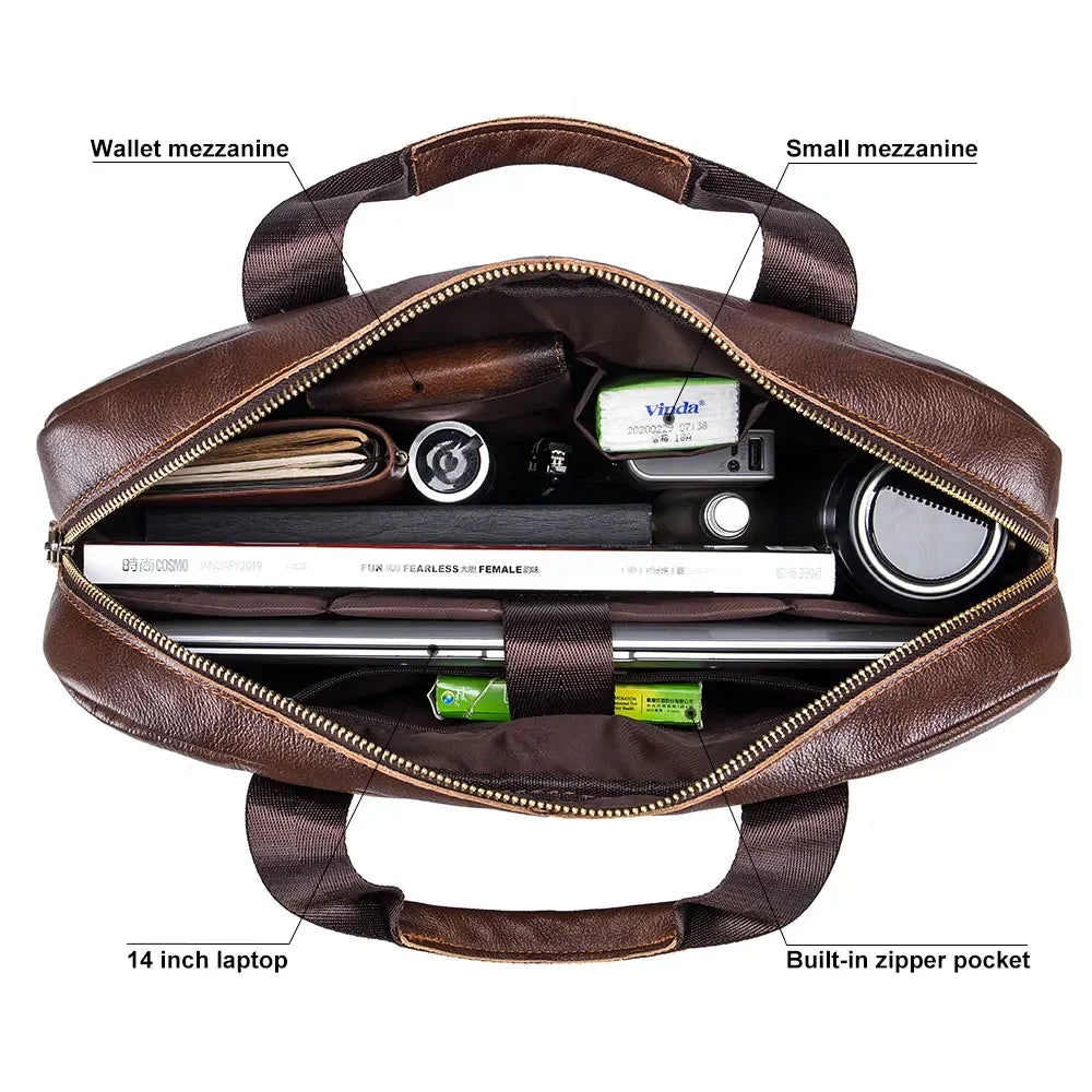 Bolsa em couro genuíno BULLCAPTAIN