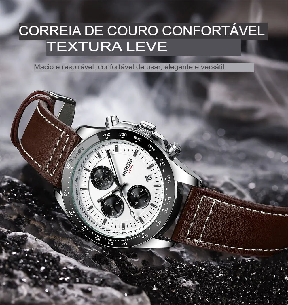 Relógio Masculino Nibosi Zen , Relógio Masculino Inox, Relógio Masculino Fino, Relógio Masculino elegante, Relógio Masculino de Luxo, Relógio Masculino Casual, Relógio Masculino,