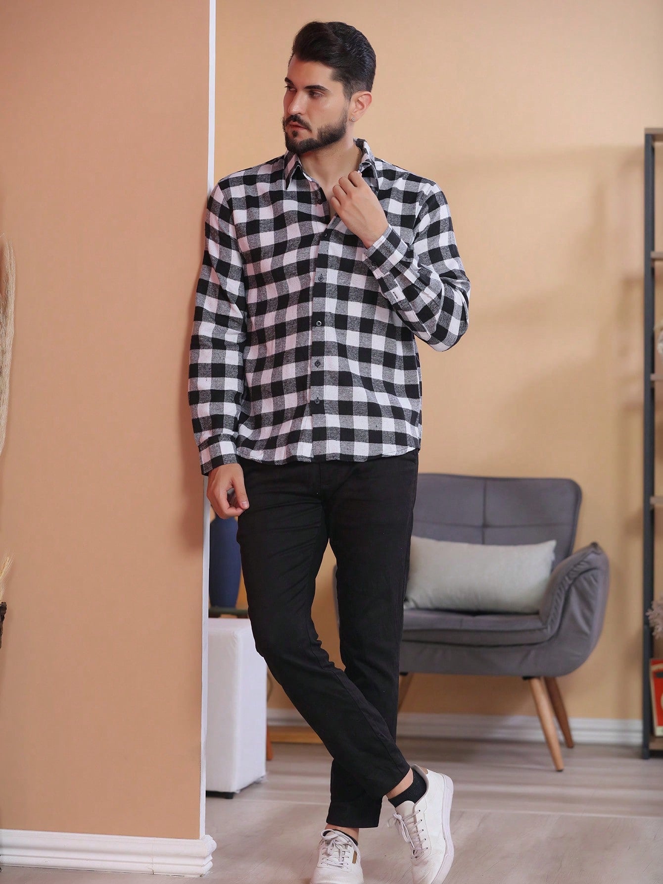 Camisa Masculina casual, Camisa Masculina moderna, Camisa Masculina elegante, Camisa Masculina versátil, Camisa Masculina  Eco Men, Camisa Masculina Xadrez,