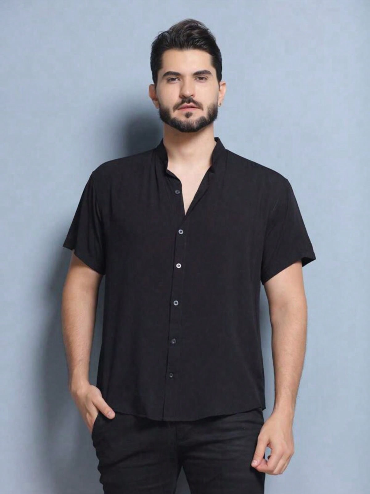 Camisa Gola Padre Masculina Manga Curta