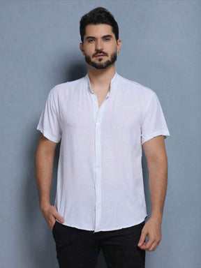 Camisa Gola Padre Masculina Manga Curta