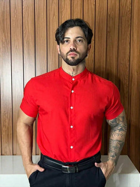 Camisa Gola Padre Masculina Manga Curta