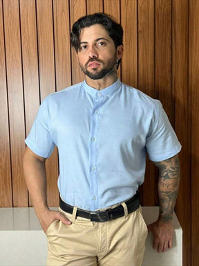 Camisa Gola Padre Masculina Manga Curta