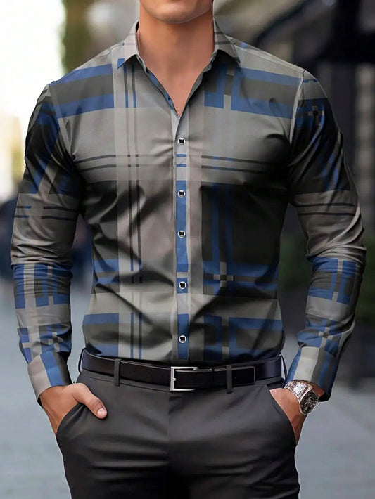 Camisa Masculina Manga Longa   CASUAL Mens