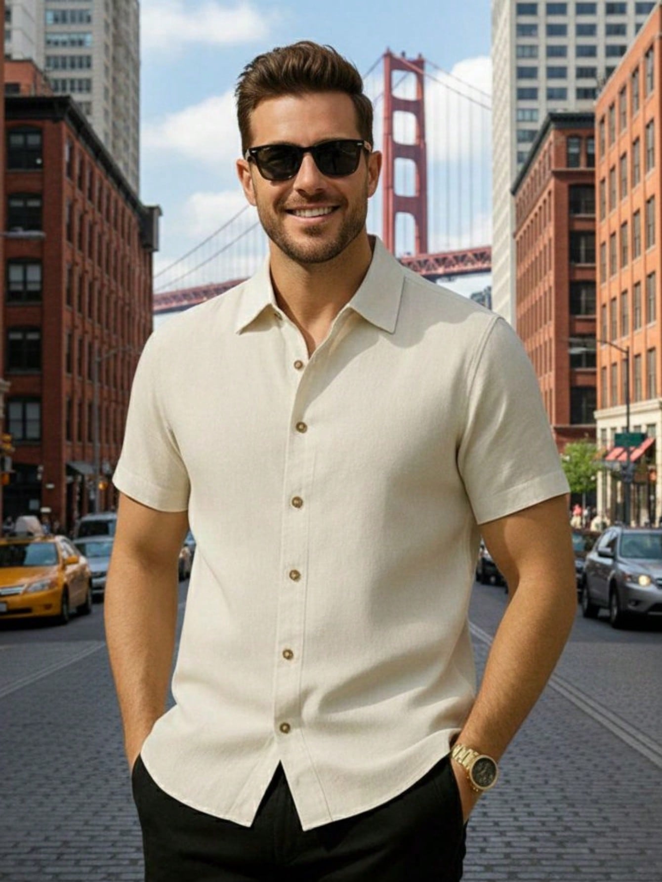 Camisa Masculina Slim Fit LuxMen Trend Premium