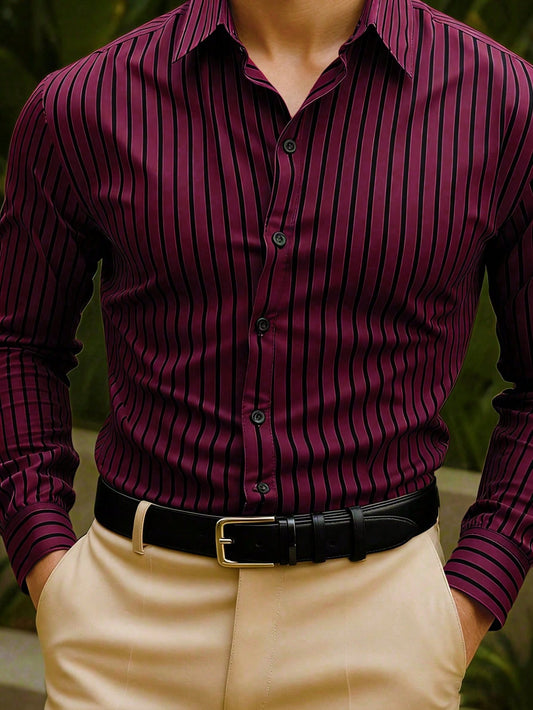 Camisa Casual Elite Masculina Slim Fit LuxMen