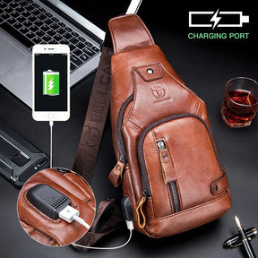 Bolsa  masculina em couro genuíno BULLCAPTAIN