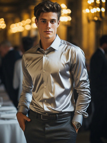 Camisa Masculina Manga Longa   Social Modishc