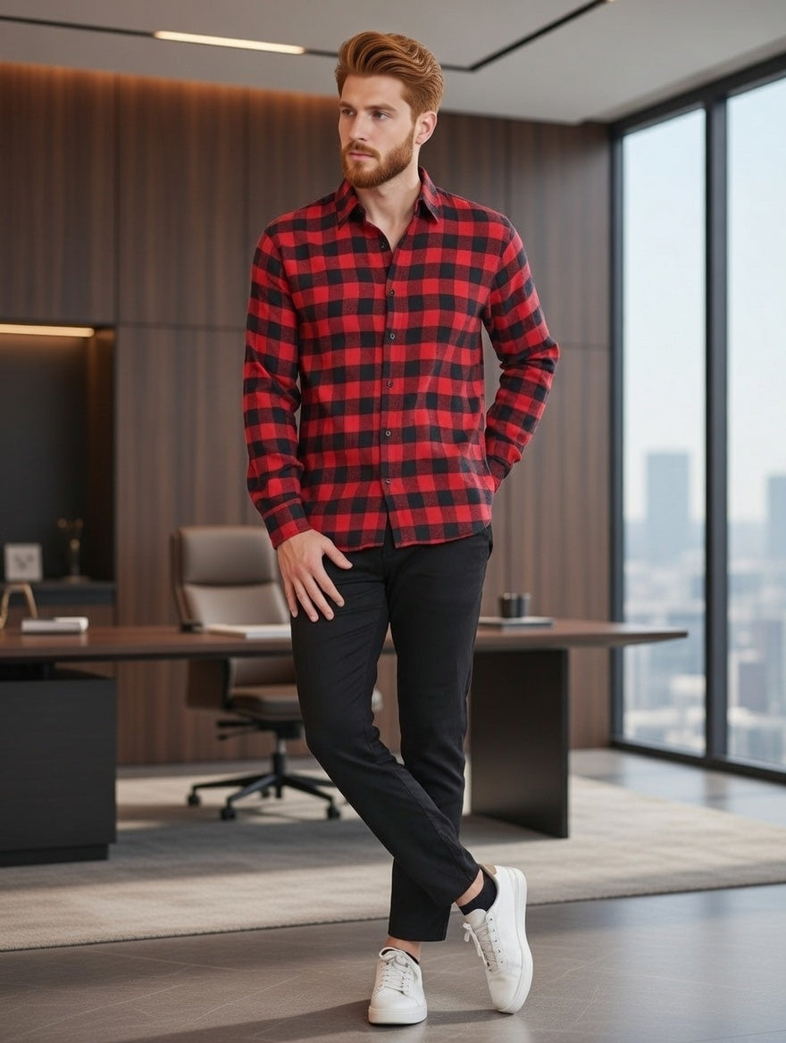 Camisa Masculina  social Xadrez Eco Men